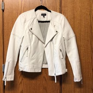 Topshop White Leather Jacket